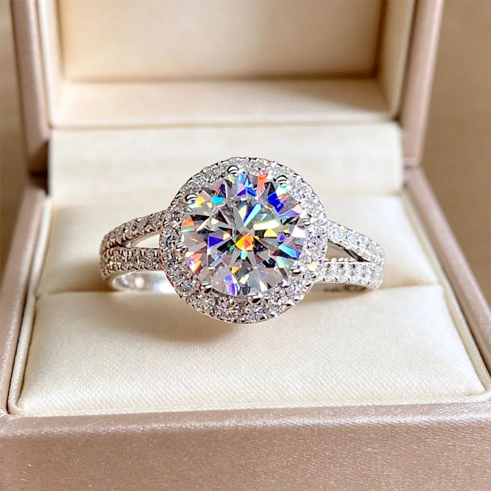 Lyee Cyee 925 Sterling Silver Moissanite Fine Engagement Ring