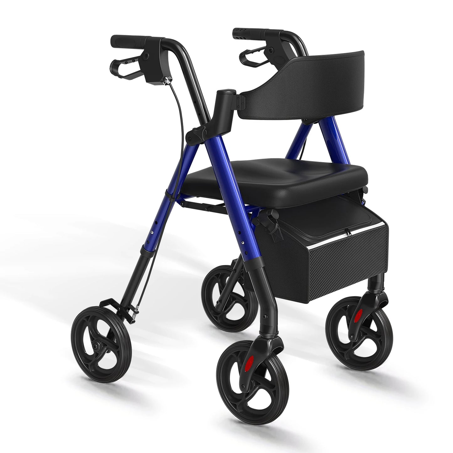 Maidesite Foldable Steel Rollator Walker With Seat For Seniors