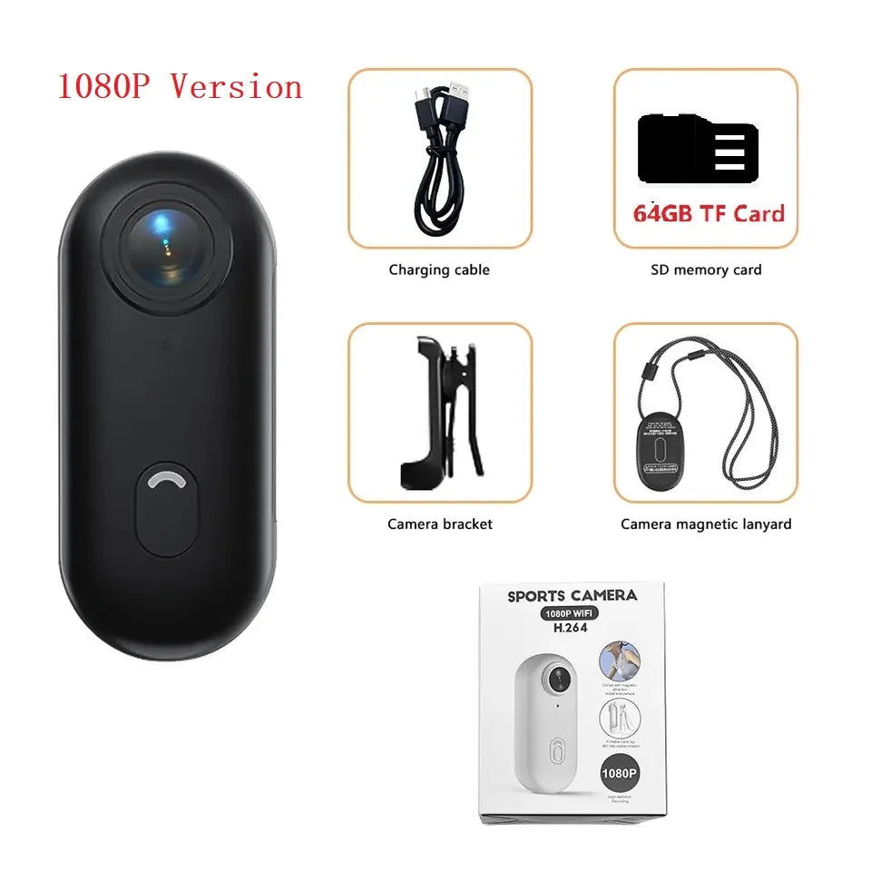 KIDKD Portable 4K Action Camera With WiFi 64GB Memory