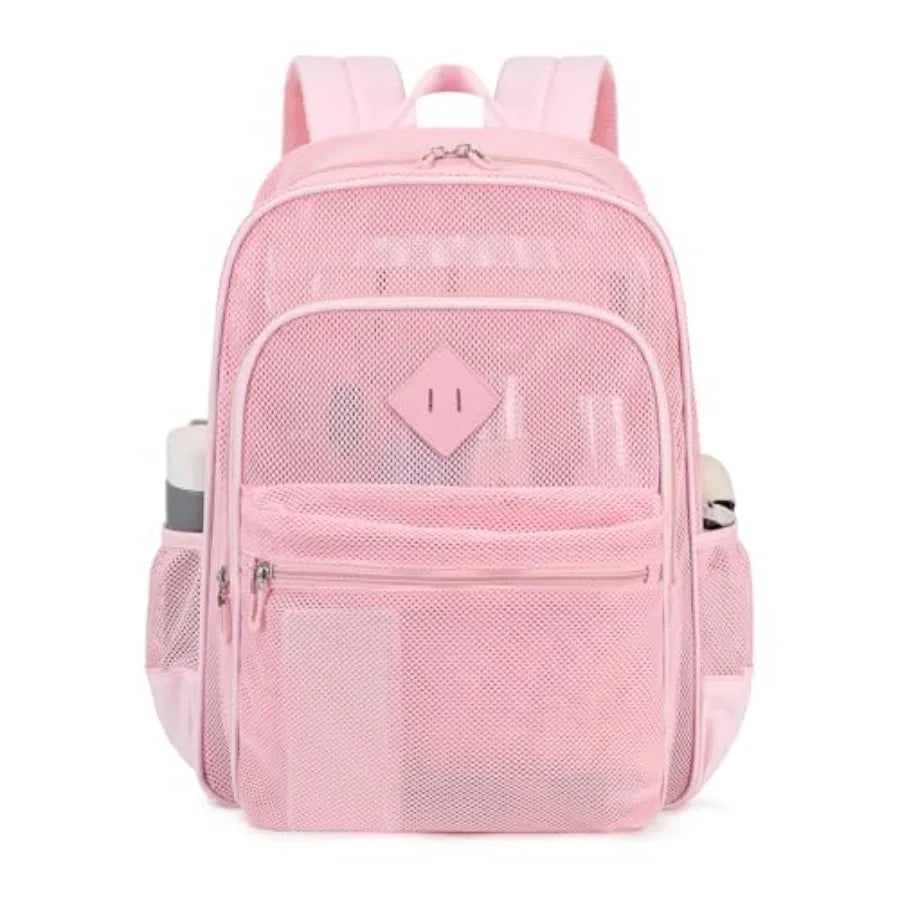 Heavy Duty Transparent Mesh Backpack For School And Sports