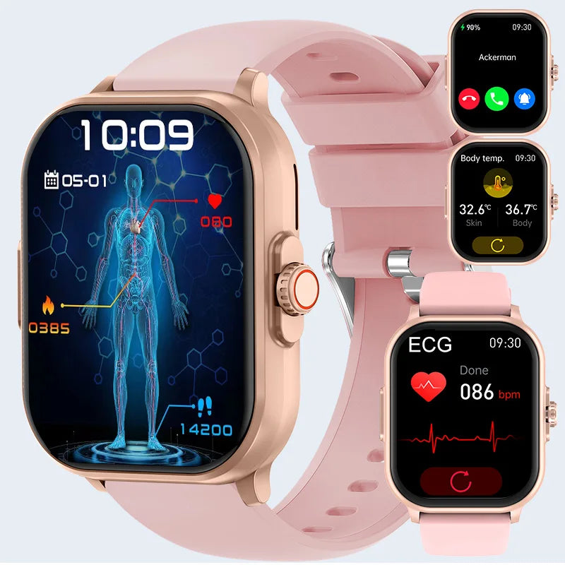 ECG PPG Smartwatch For Women With Blood Pressure Tracking