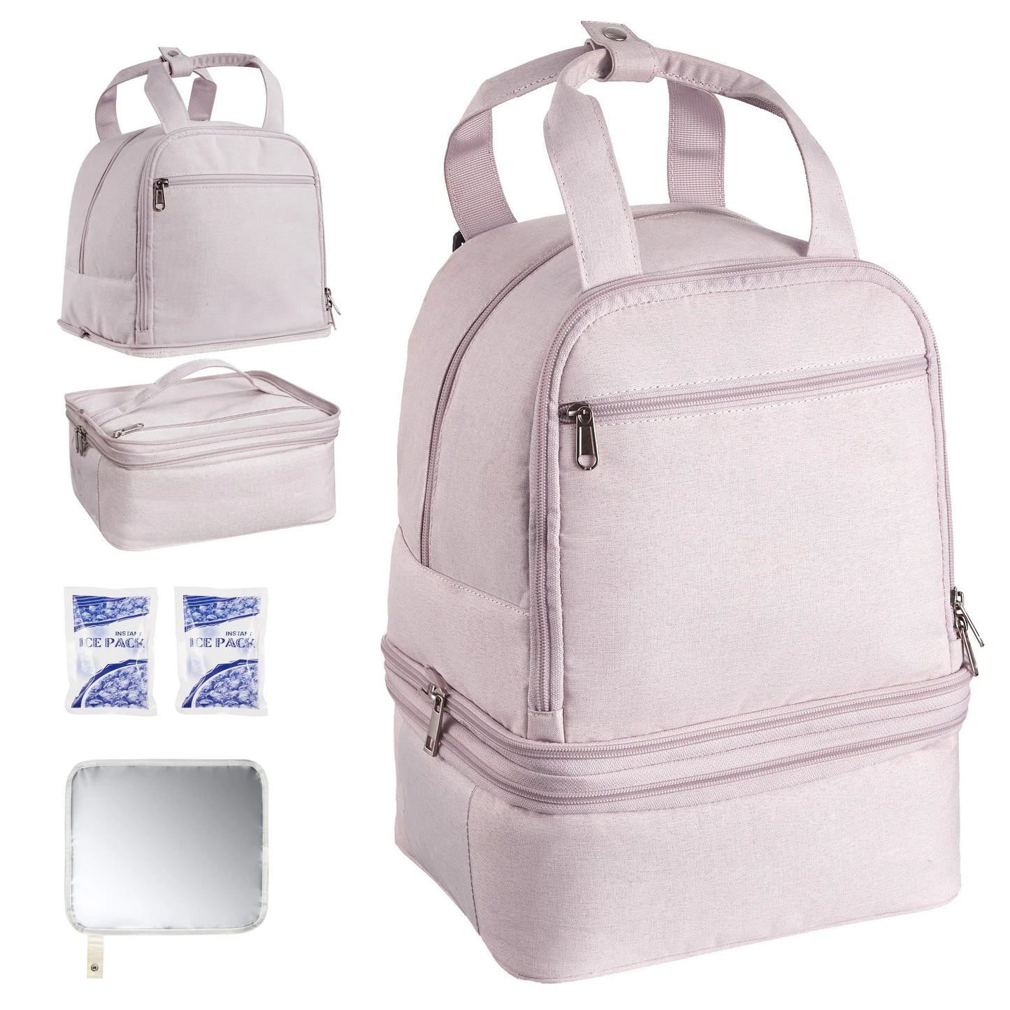 SucceBuy Portable Breast Pump Backpack With Insulated Storage Compartments