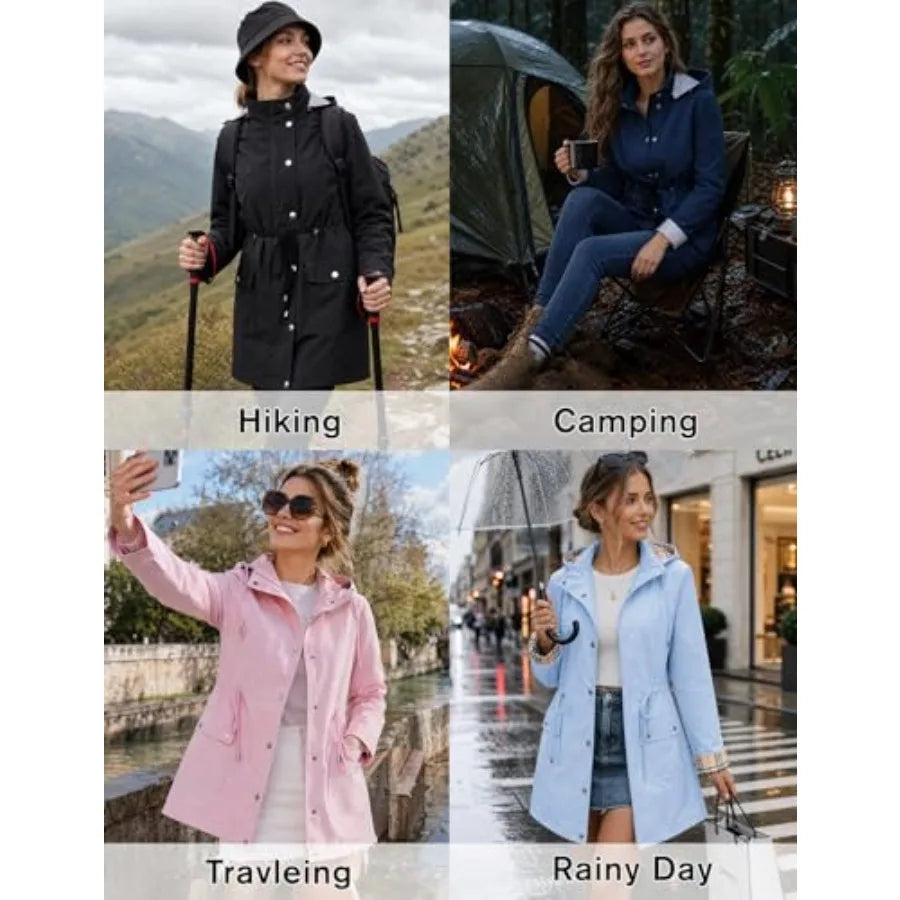 Men Waterproof Lightweight Rain Coat And Windbreaker