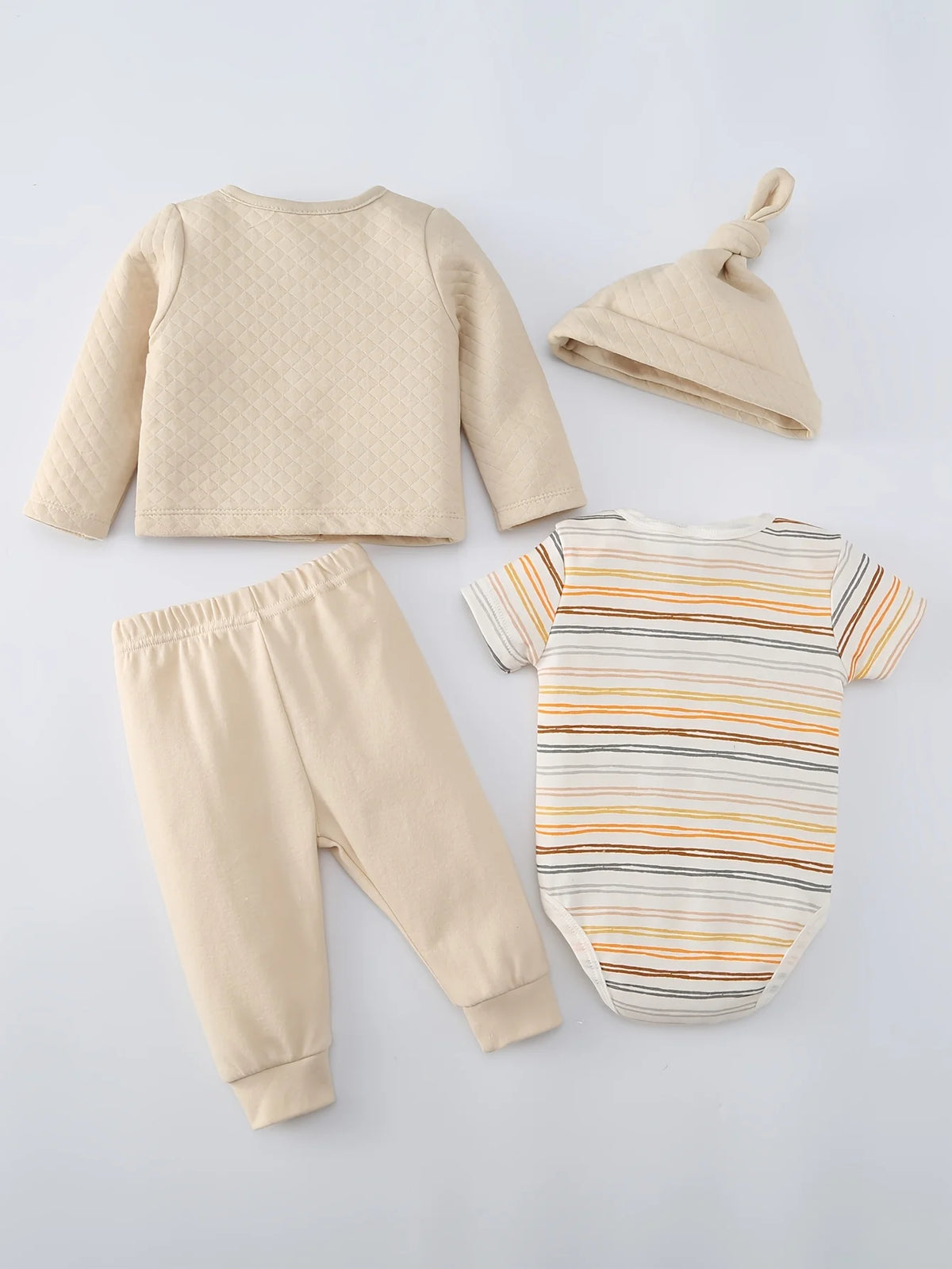 Cotton Baby Girls Autumn Winter Set Coat Pants Romper Hat