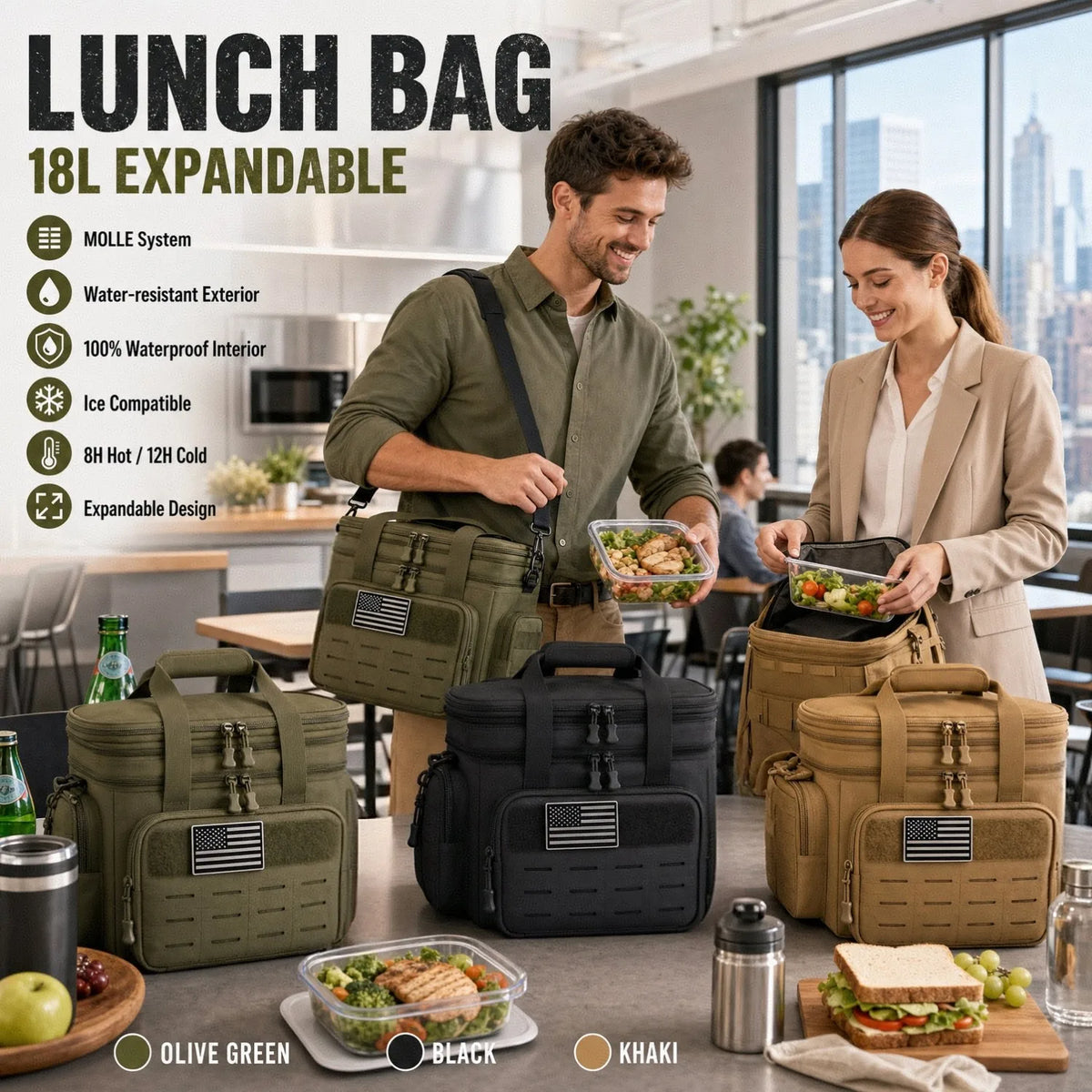 ReFire Gear Insulated Tactical Lunch Bag For Daily Travel