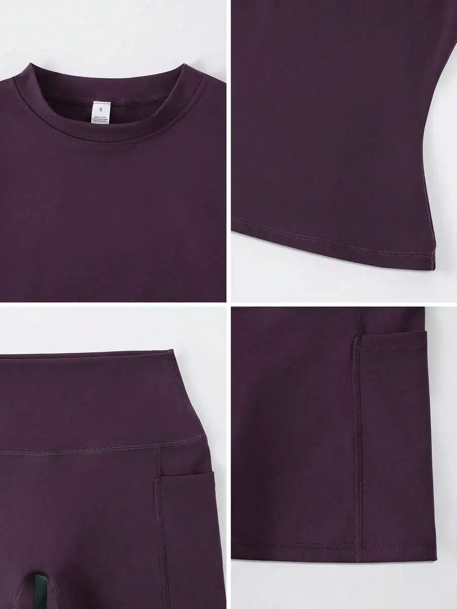 Women's Seamless High Waist Tummy Control Yoga Shorts Set