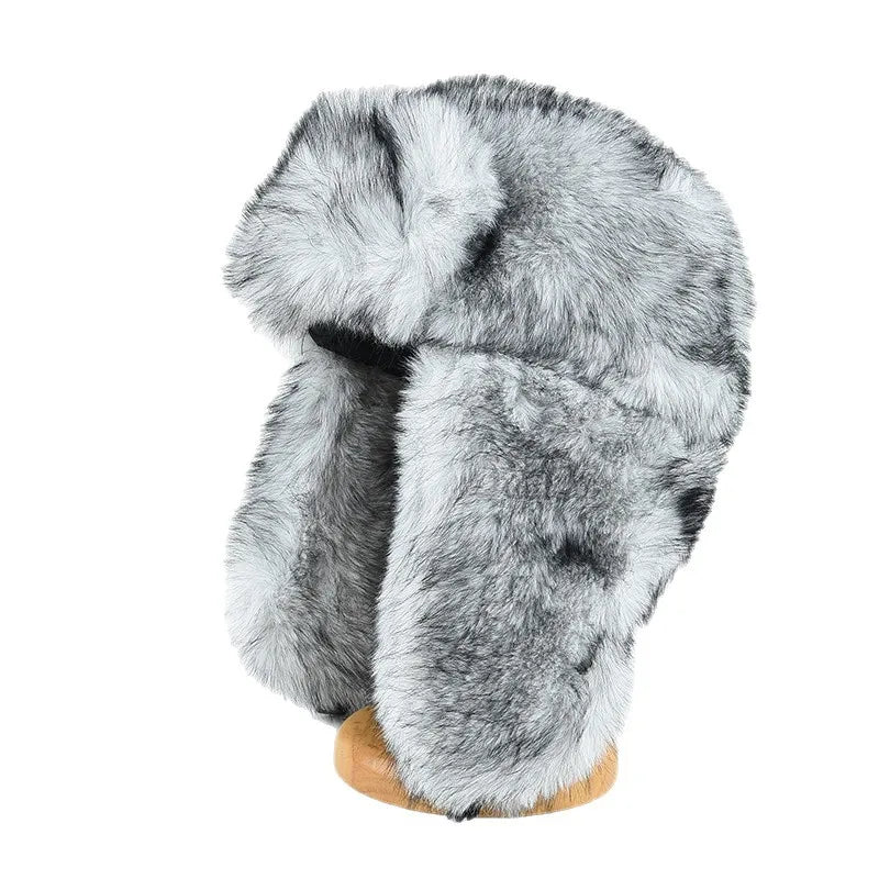 Premium Faux Mink Lei Feng Winter Hat With Plush Ears