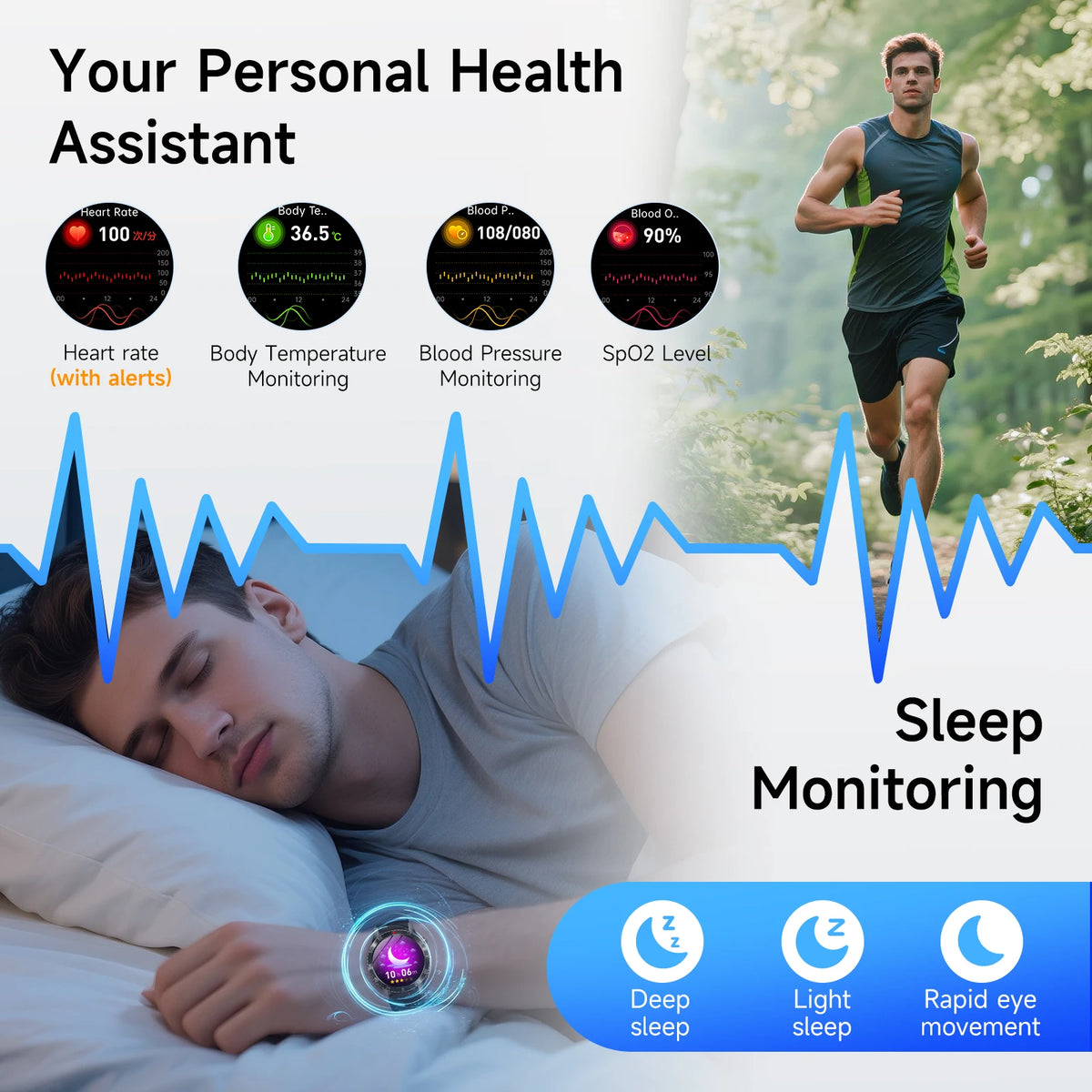 ECG PPG Smartwatch For Women With Blood Pressure Tracking