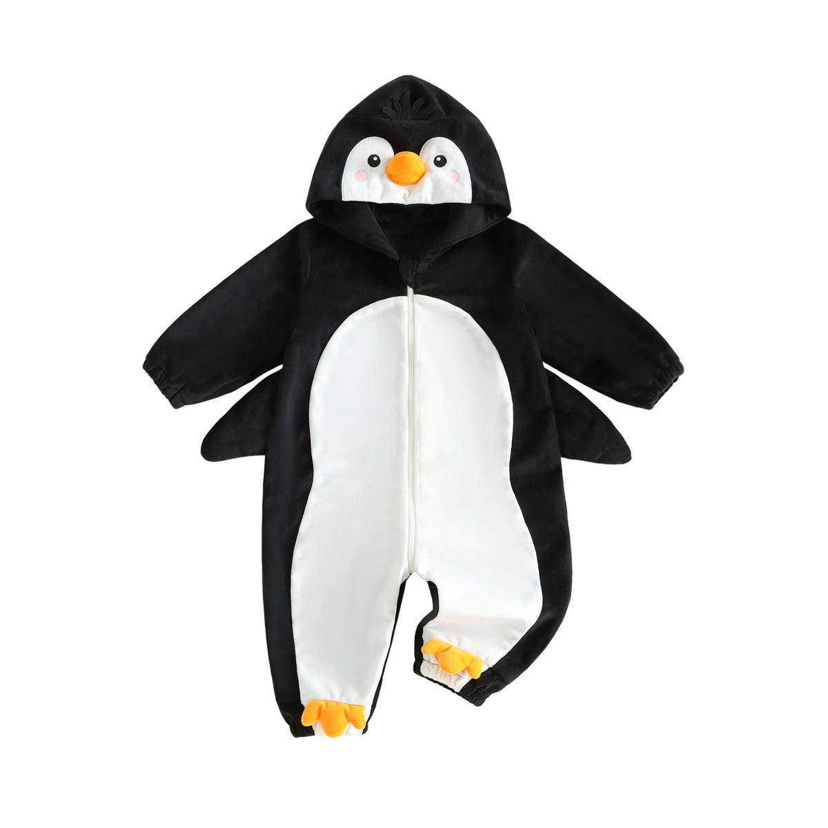 Pudcoco Infant Hooded Plush Romper Cartoon Animal Winter Jumpsuit