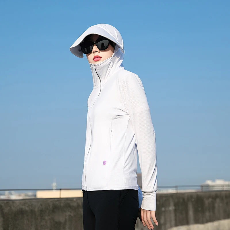 Unisex Breathable Outdoor Sunscreen Jacket Polyester Windproof Coat