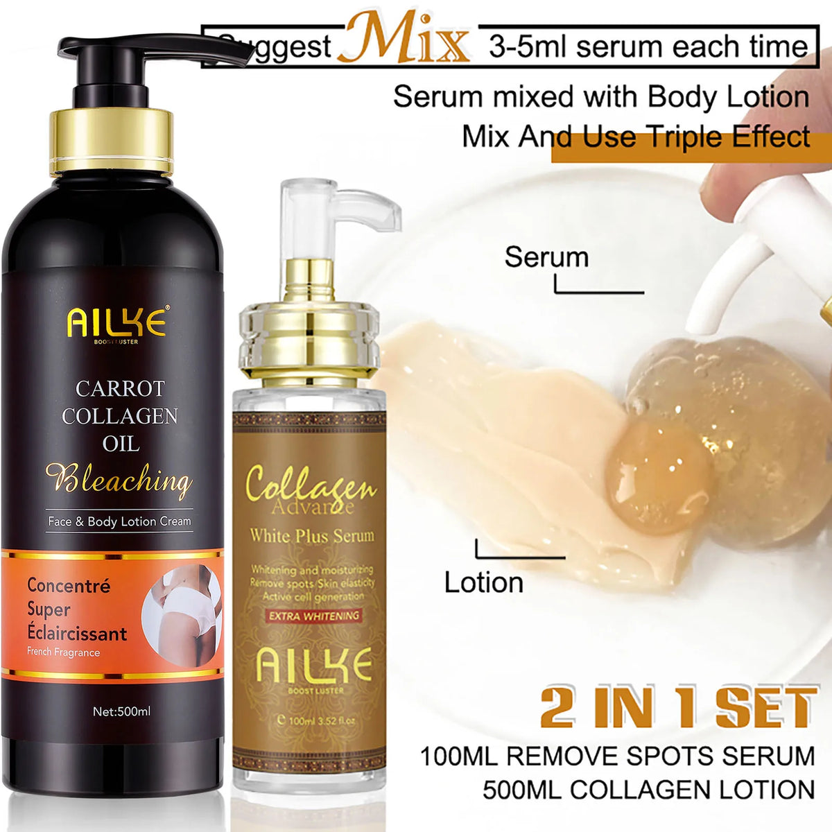 AILKE Collagen Skin Care Kit For Whitening And Spot Removal