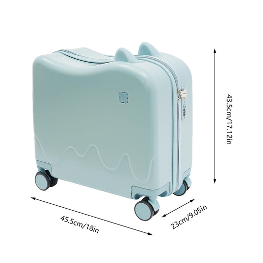 Kids Abs Ride On Suitcase With Secure Zipper Travel