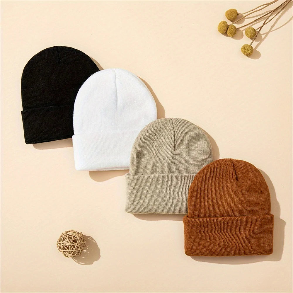 Cozy Knit Cuffed Beanie Hats For Little Kids All Seasons
