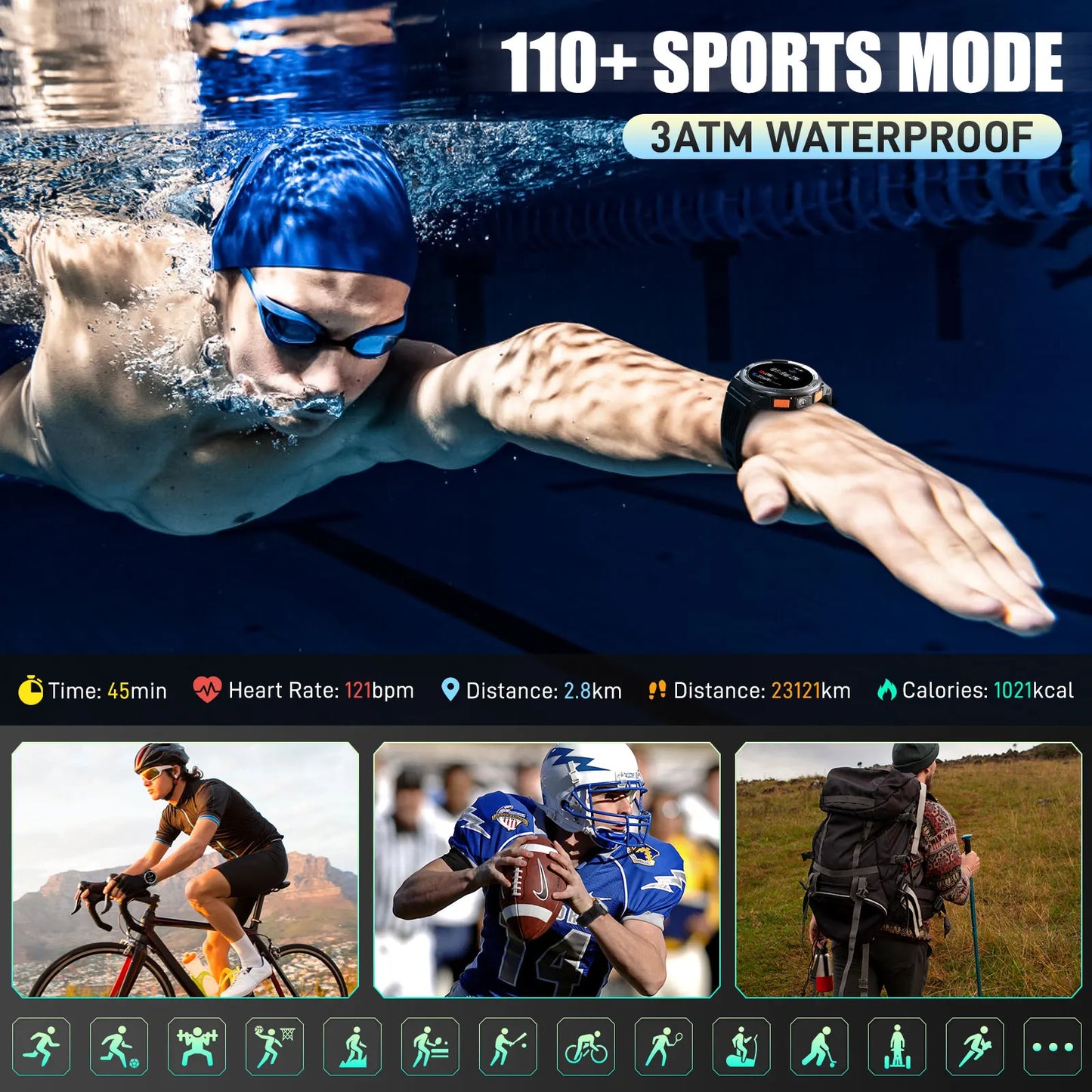 EIGIIS KE5 Smartwatch With Compass Barometer And Waterproof Design