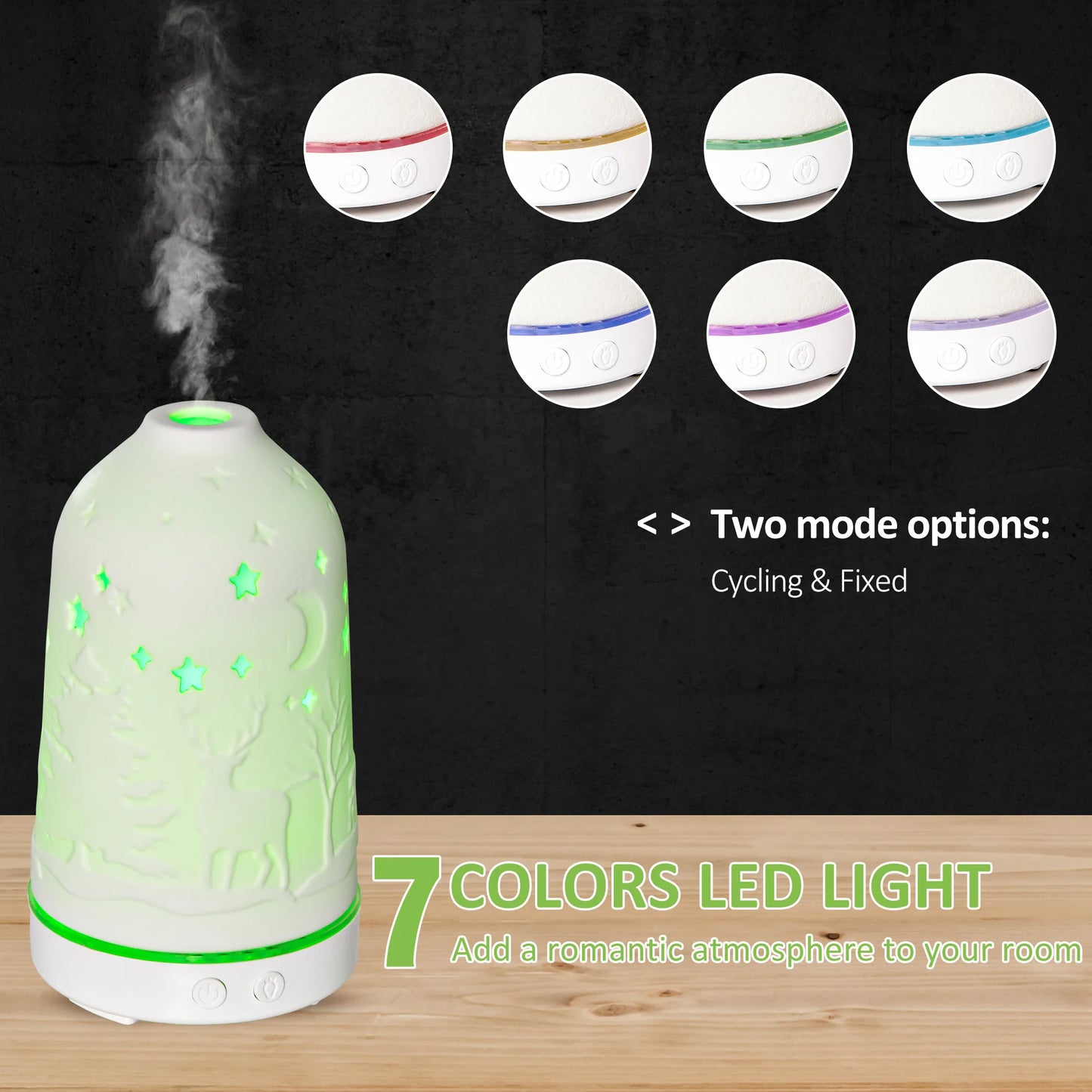 Ultrasonic Aromatherapy Diffuser With Ceramic Cover And Timer For Home