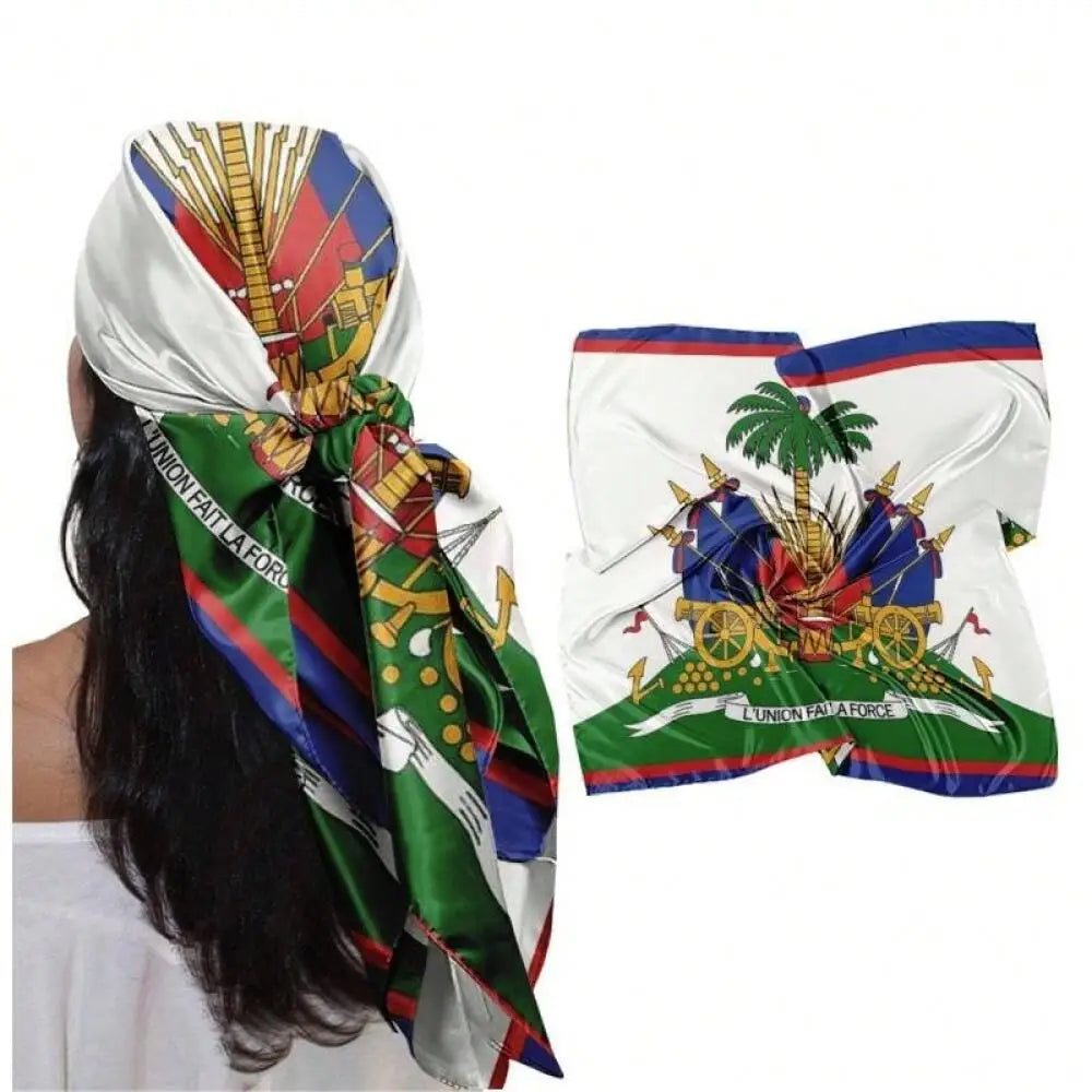 Printed Satin Neck Scarf For Women Elegant Fashion Accessory
