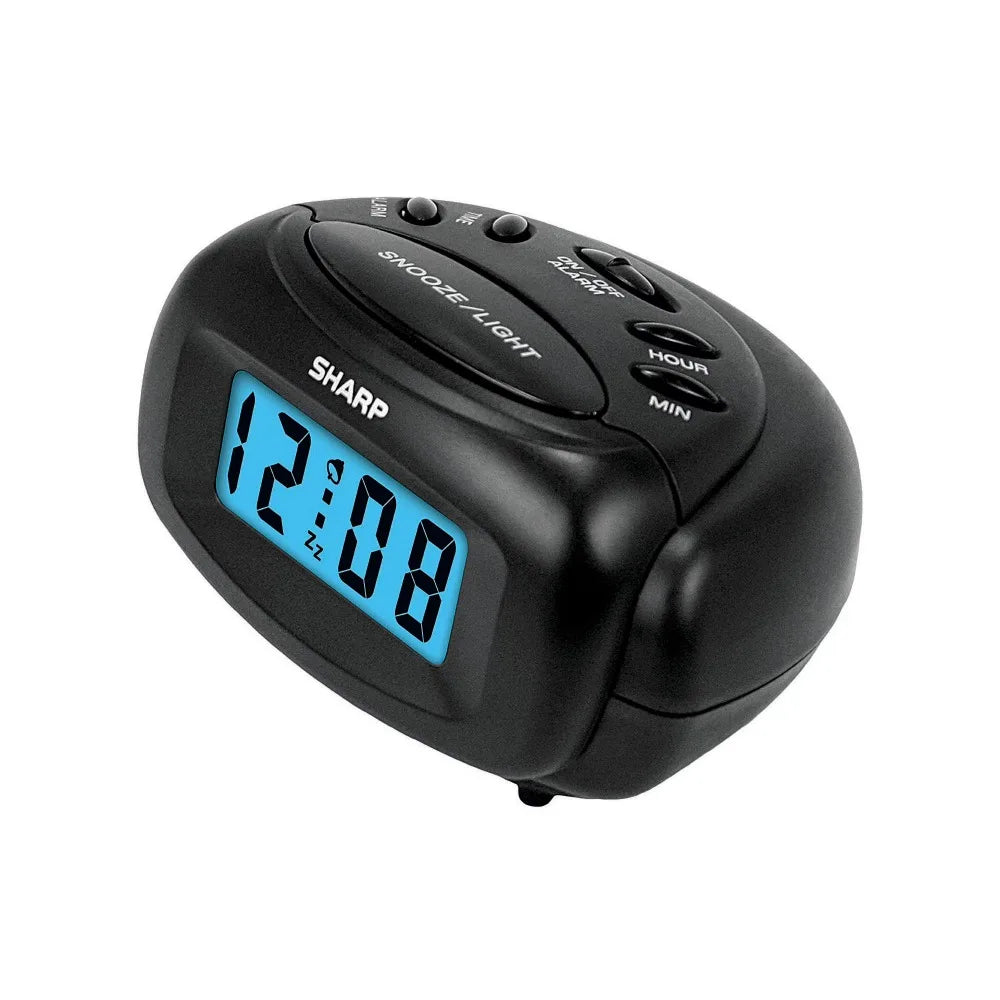Portable Battery Digital Alarm Clock With LCD Screen And Snooze