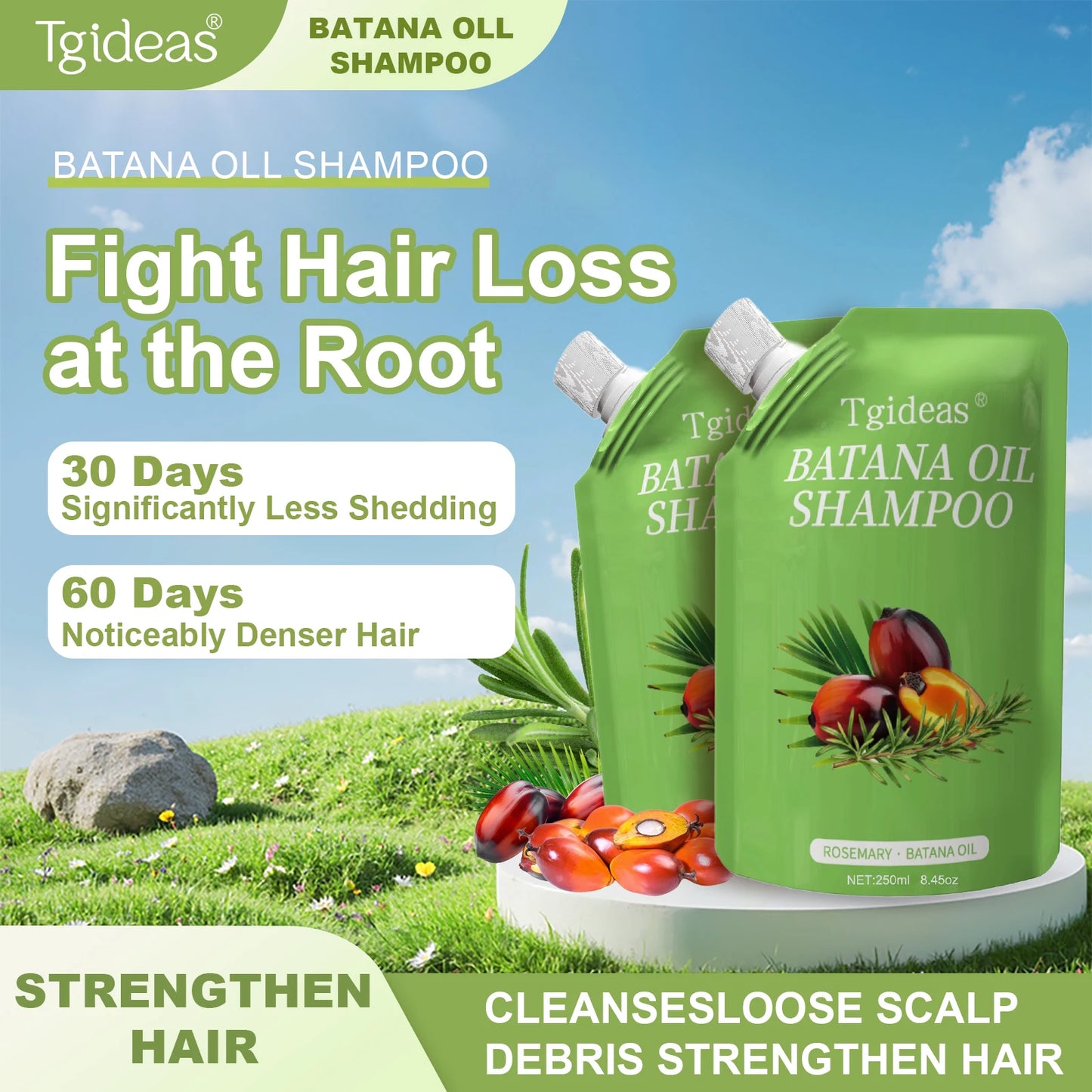 Rosemary Batana Oil Shampoo Boosts Hair Growth Strengthens Strands Pure