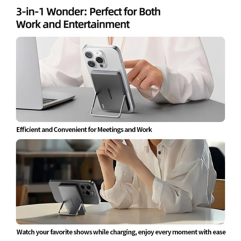 Movementspeed Magnetic Wireless Power Bank 5000 Mah With Stand For Magsafe