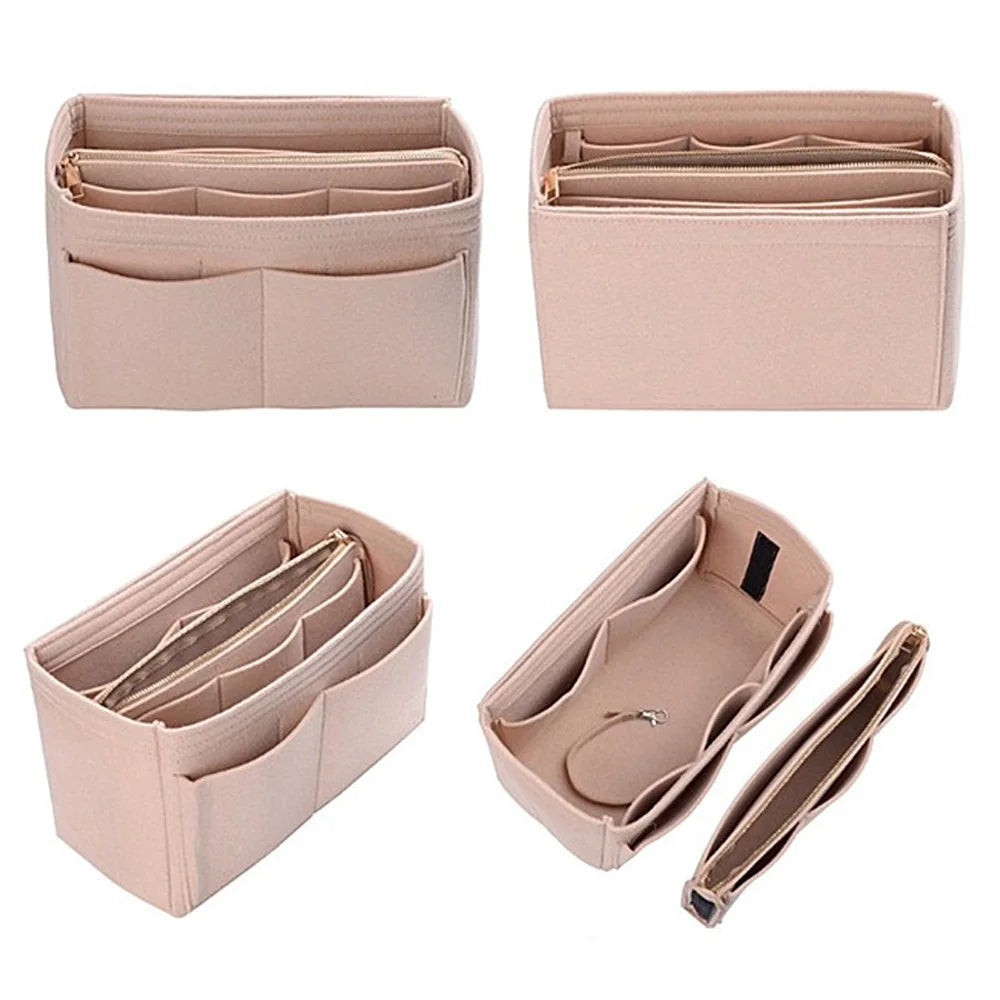 Felt Handbag Organizer Insert Bag For Purse Cosmetic Storage
