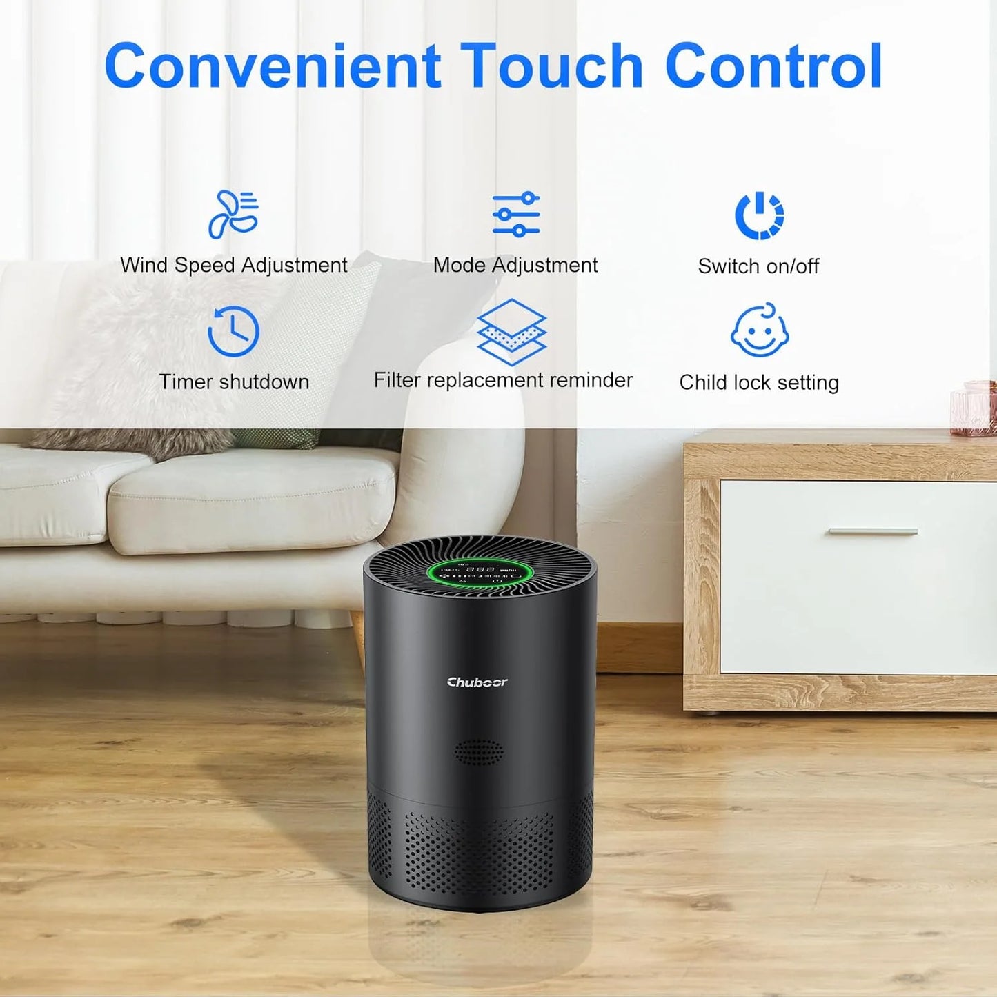Chuboor H13 True HEPA Air Purifier With Smart PM2.5 Monitoring