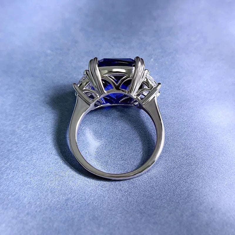 Lyee Cyee Cushion Cut Moissanite Engagement Ring Gold Plated Silver
