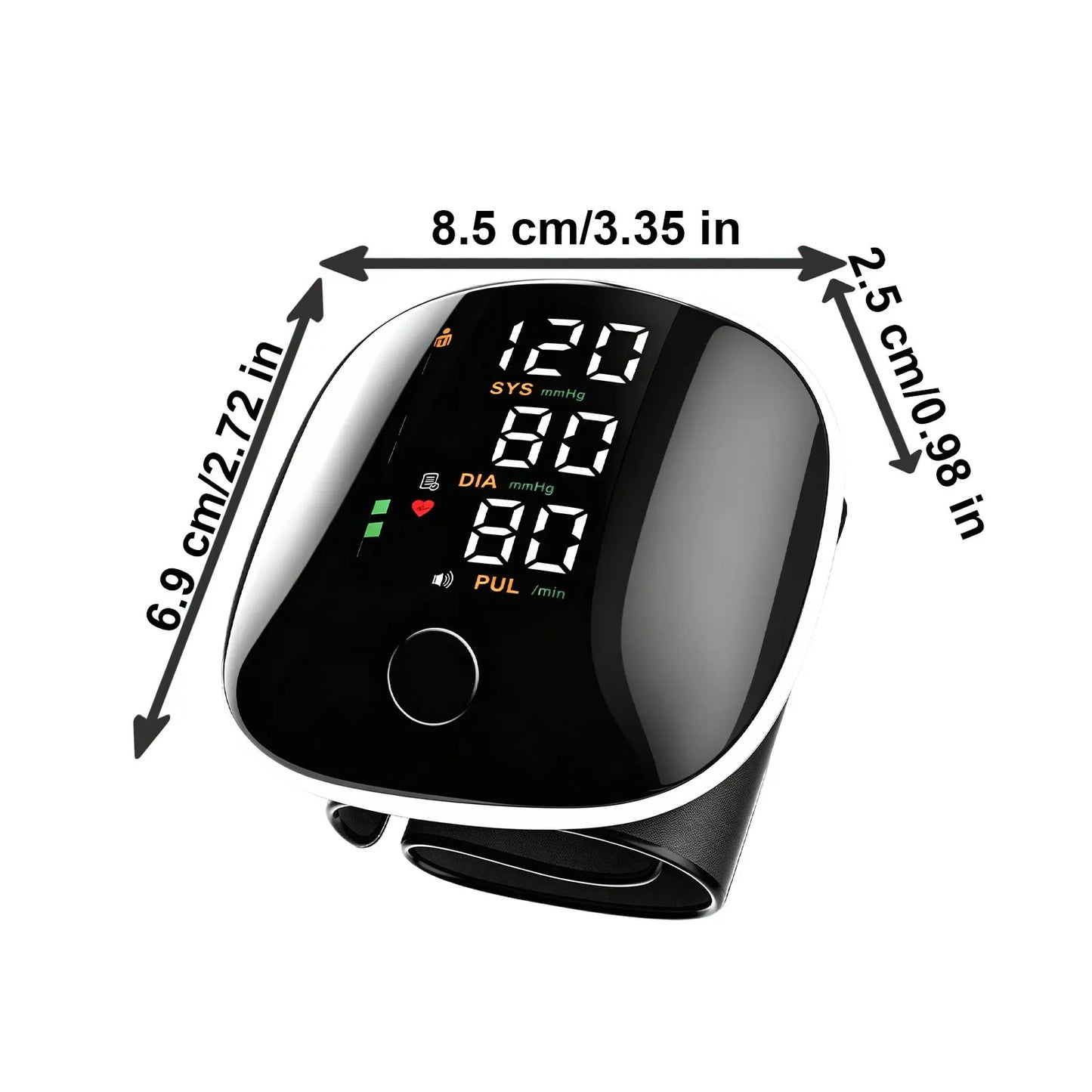 Rechargeable Wrist Blood Pressure Monitor With Voice And Heart Rate