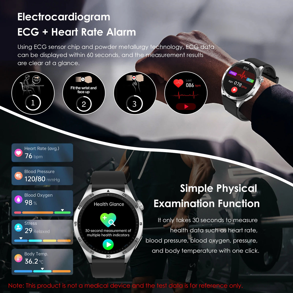 Premium Health Smartwatch With Ecg Ppg And Blood Pressure Monitoring