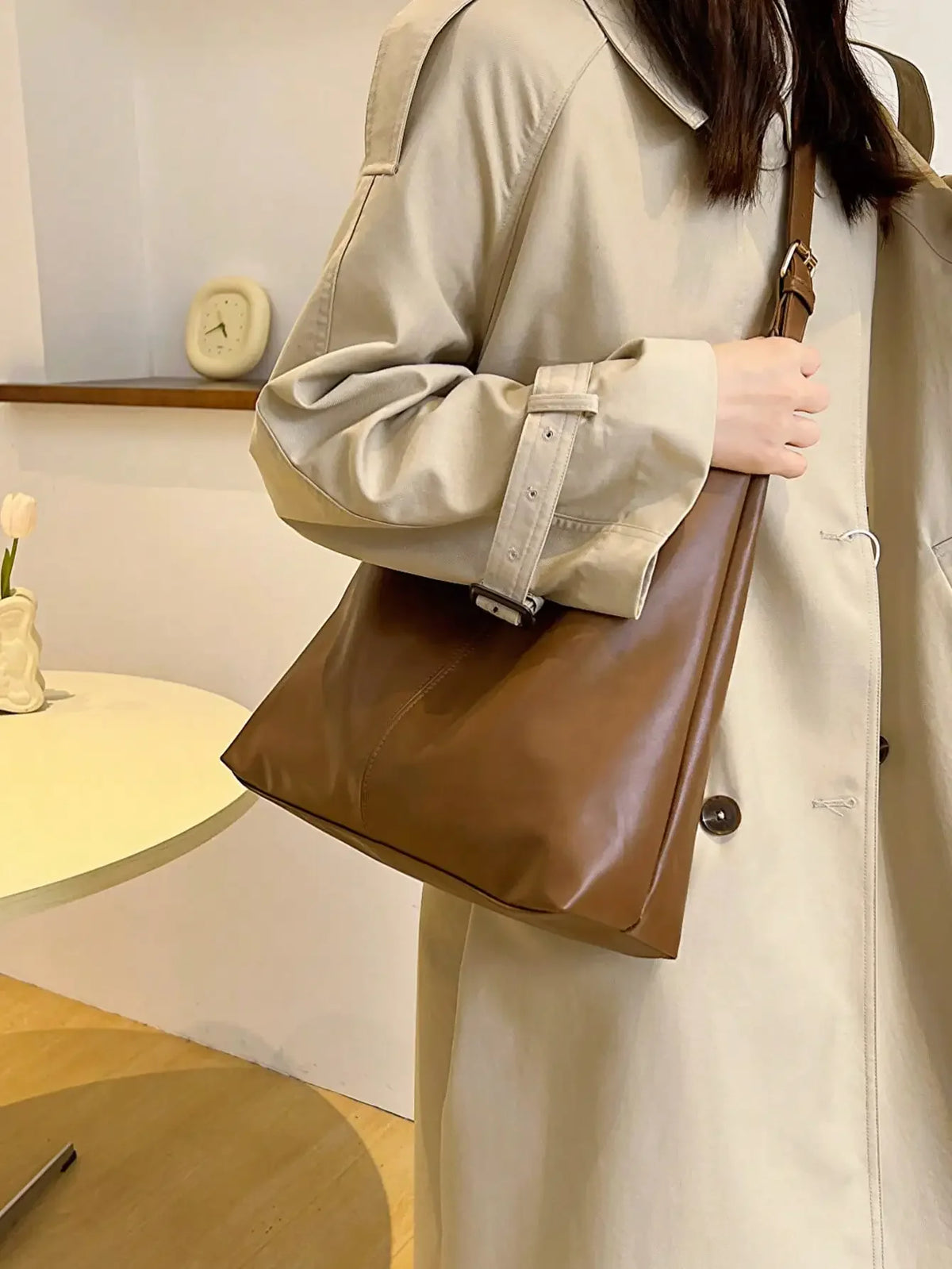 Square Denim Women Crossbody Tote Bag With Large Capacity