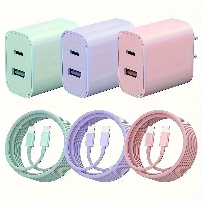 Sanprio 20W Usb C Dual Fast Charger Block With Cable