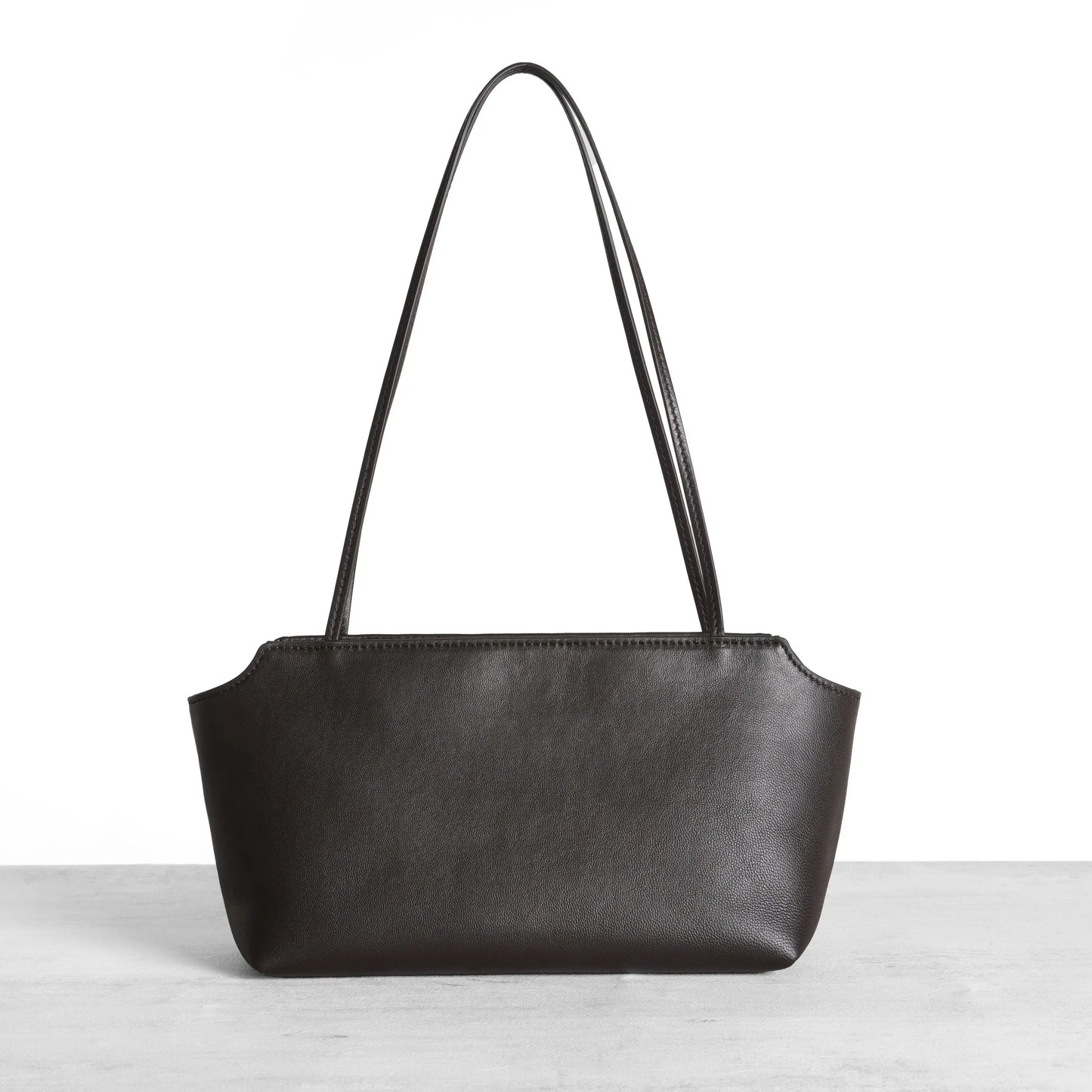 Elegant Water Dyed Lambskin Leather Top Handle Shoulder Bag