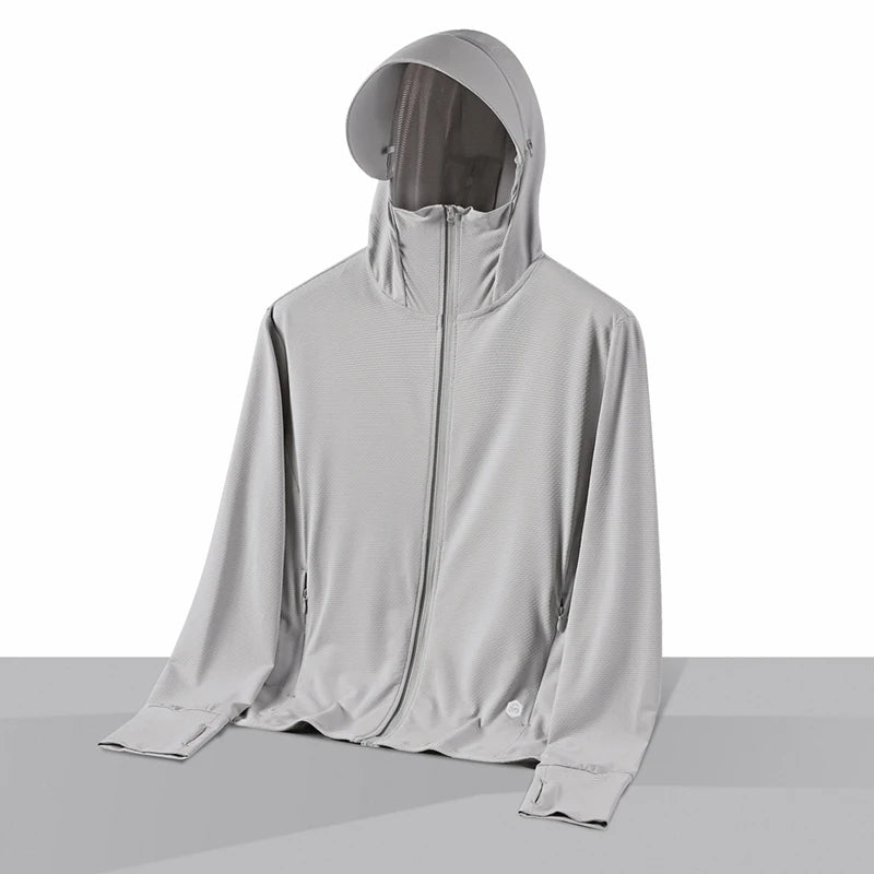 Unisex Breathable Outdoor Sunscreen Jacket Polyester Windproof Coat