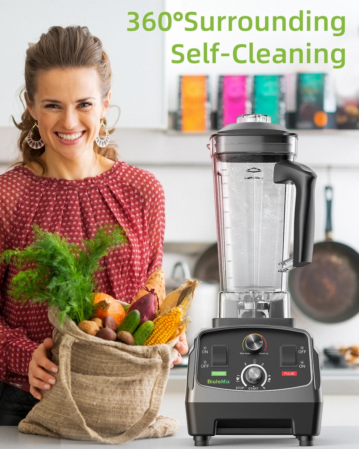 Biolomix Heavy Duty Timer Blender With Tritan Mixing Jar
