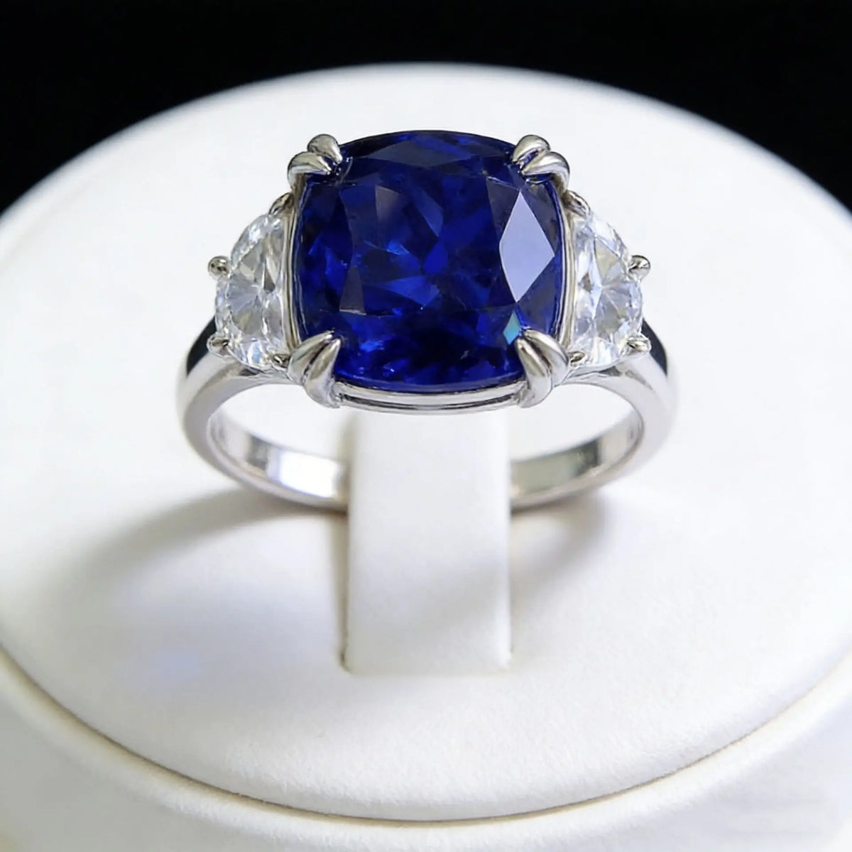 Lyee Cyee Cushion Cut Moissanite Engagement Ring Gold Plated Silver