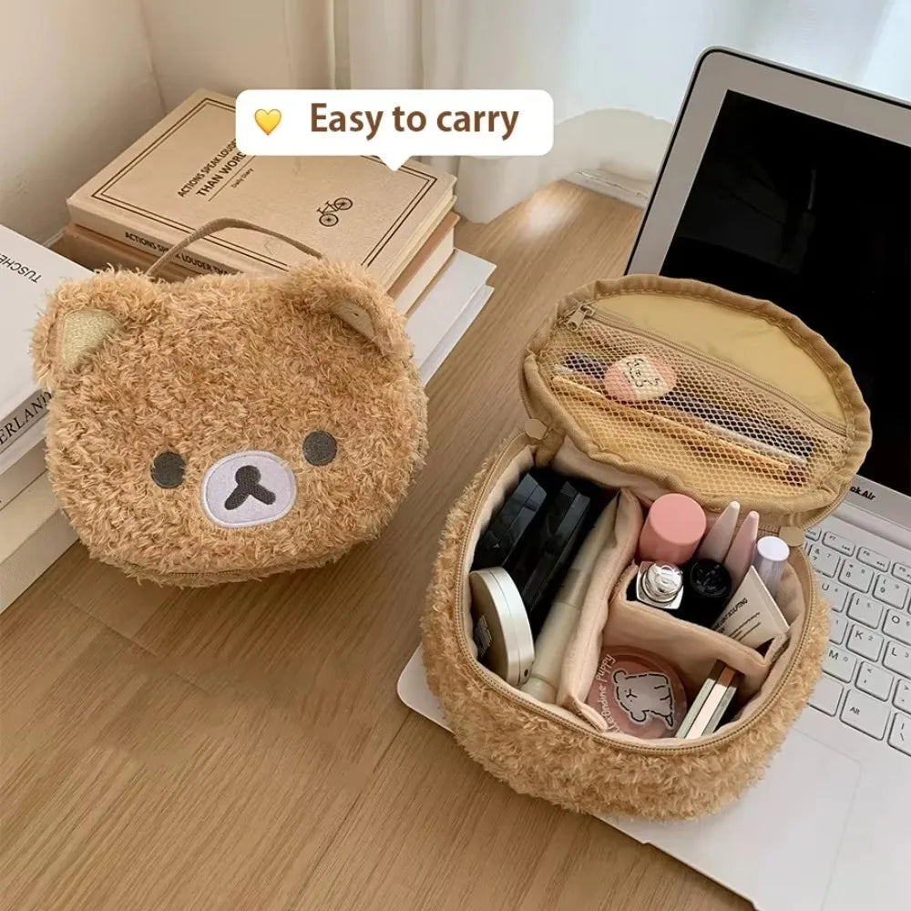 Soft Plush Bear Makeup Bag Cosmetic Organizer Women Travel Pouch