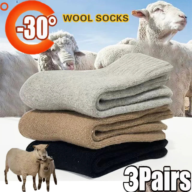 Premium Wool Blend Crew Socks For Winter Warm Comfortable Fit