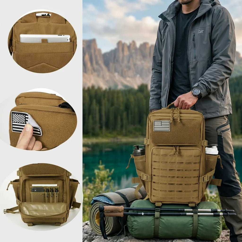 ReFire Gear 45L Tactical Backpack With Dual Cup Holders