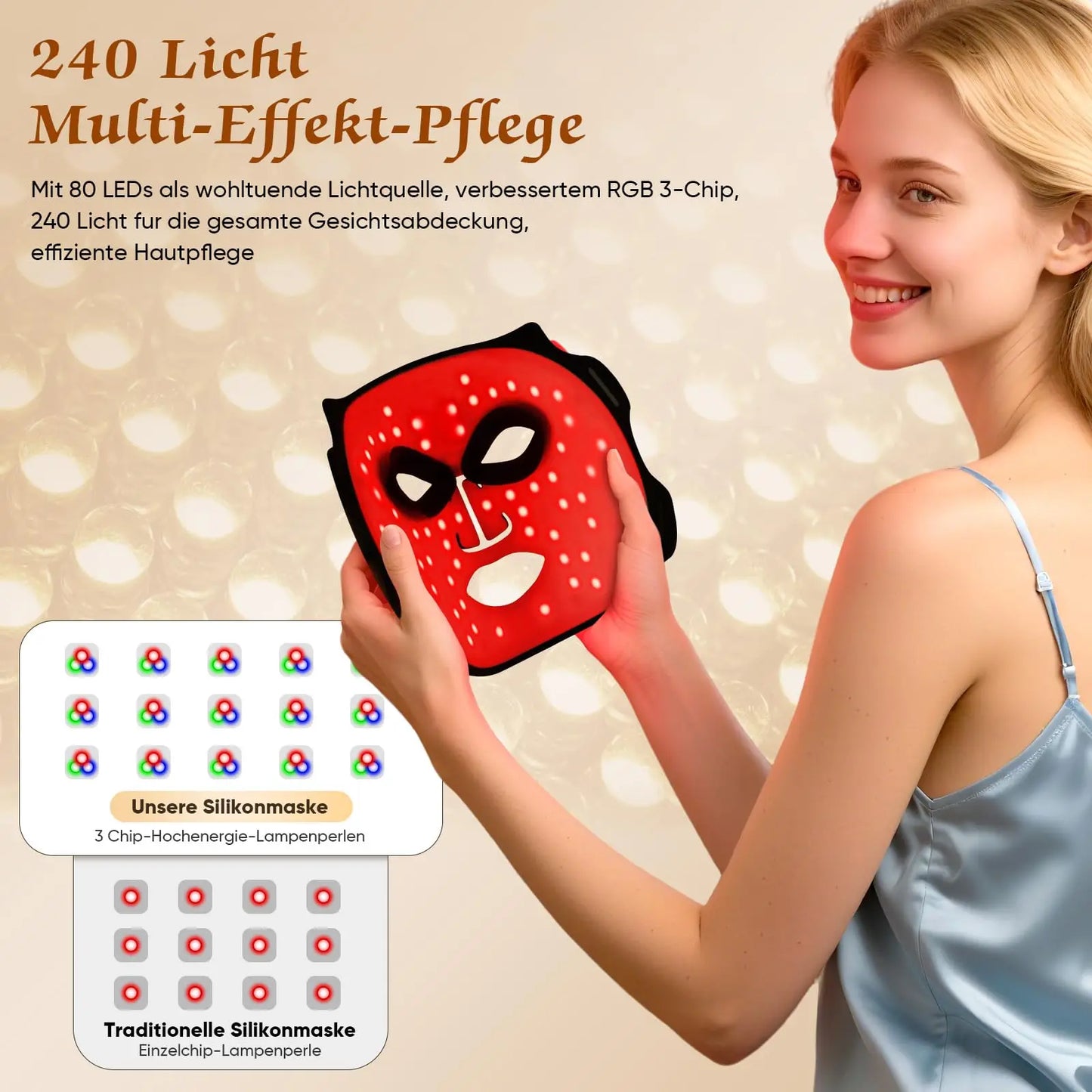 UBilli LED Face Mask Red Light Therapy Anti Aging Skincare