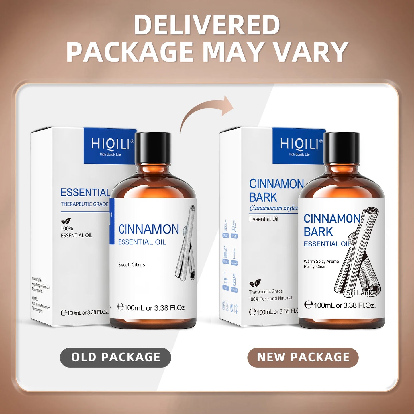 Hiqili Cinnamon Bark Essential Oil Pure Aromatherapy For Massage Care