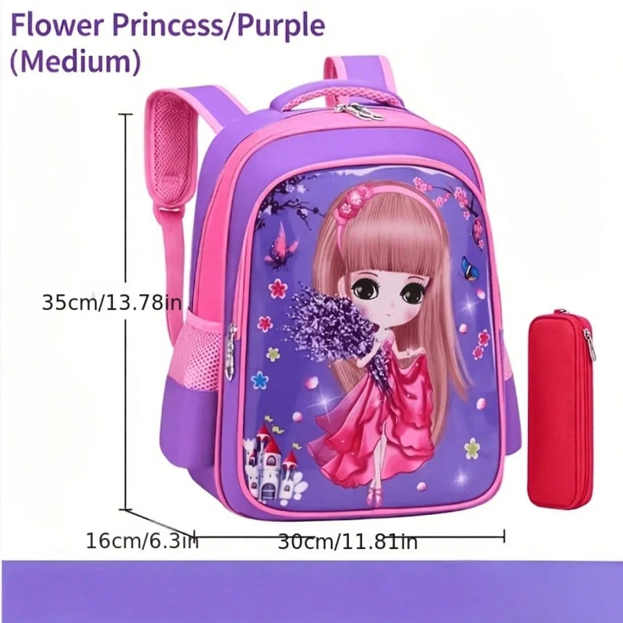 Cute Flower Princess Kids Backpack For School And Travel