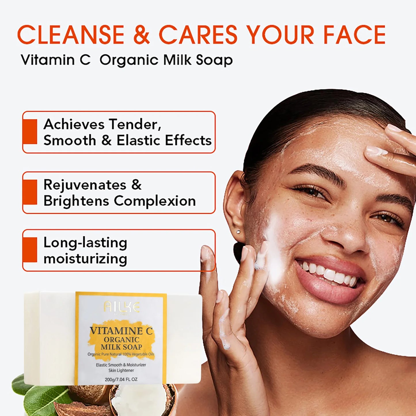 Kyliefit Organic Milk Vitamin C Whitening Anti Aging Soap