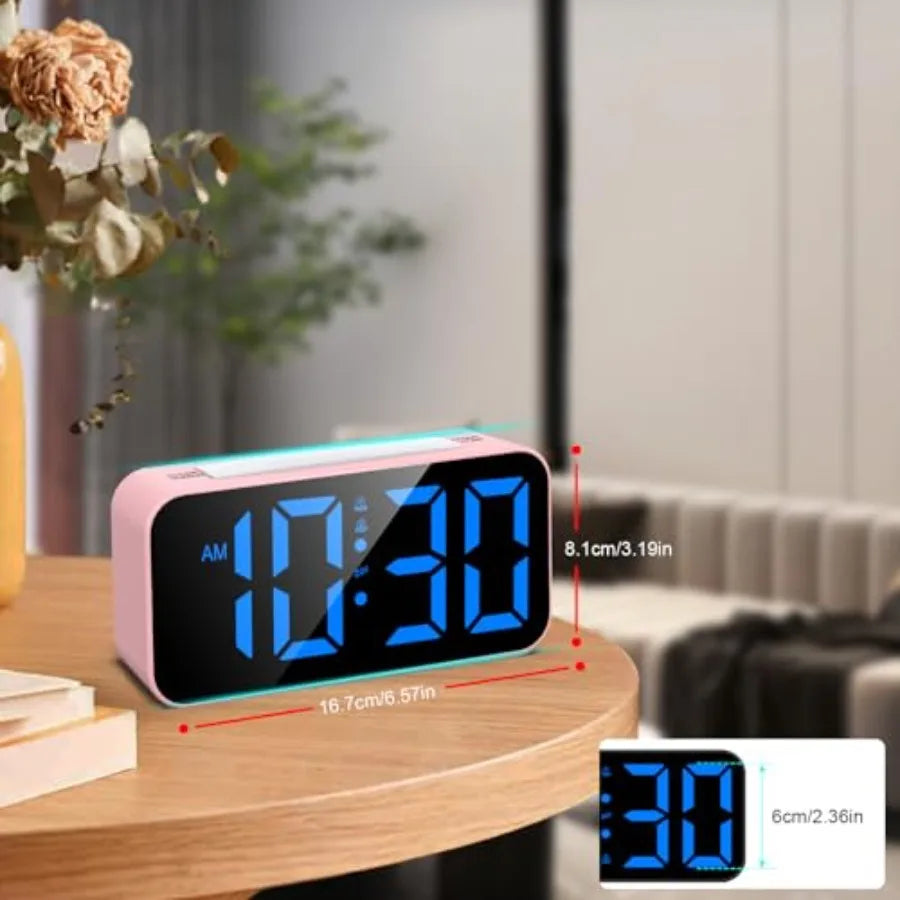 Loud Digital Dual Alarm Clock With Night Light Large Display