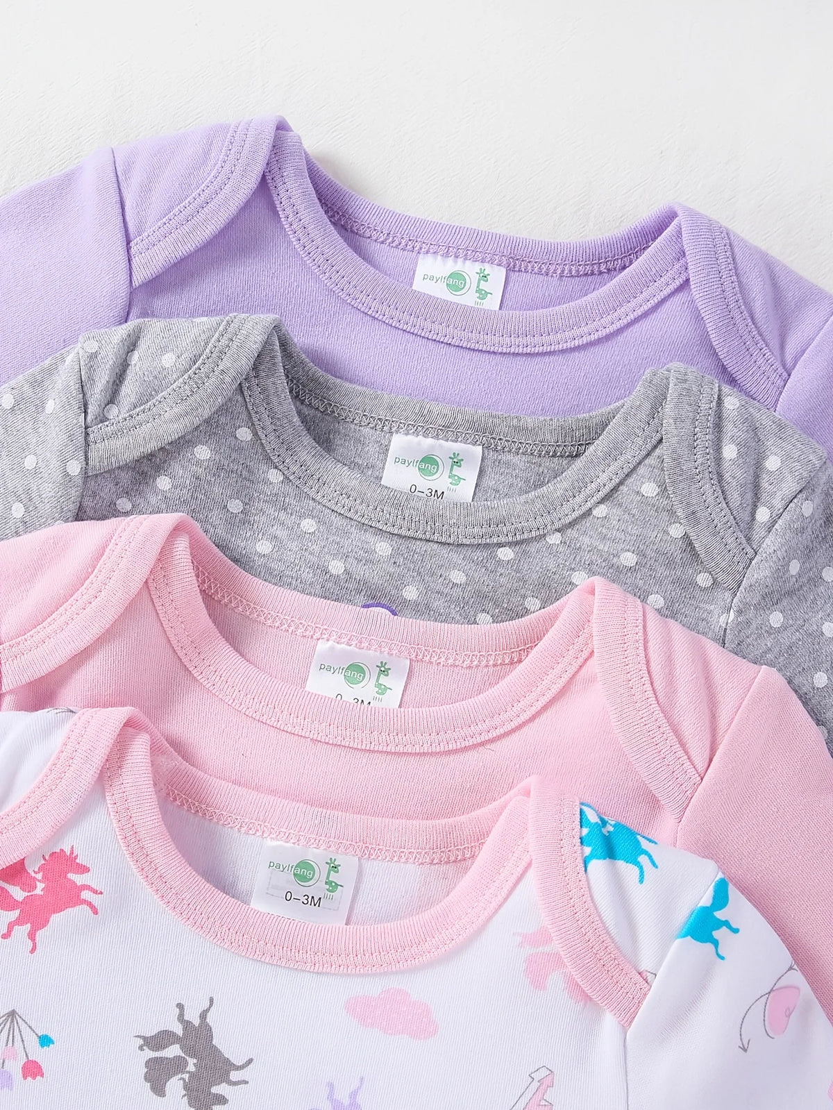 Cute Cotton Long Sleeve Baby Girls Bodysuits
