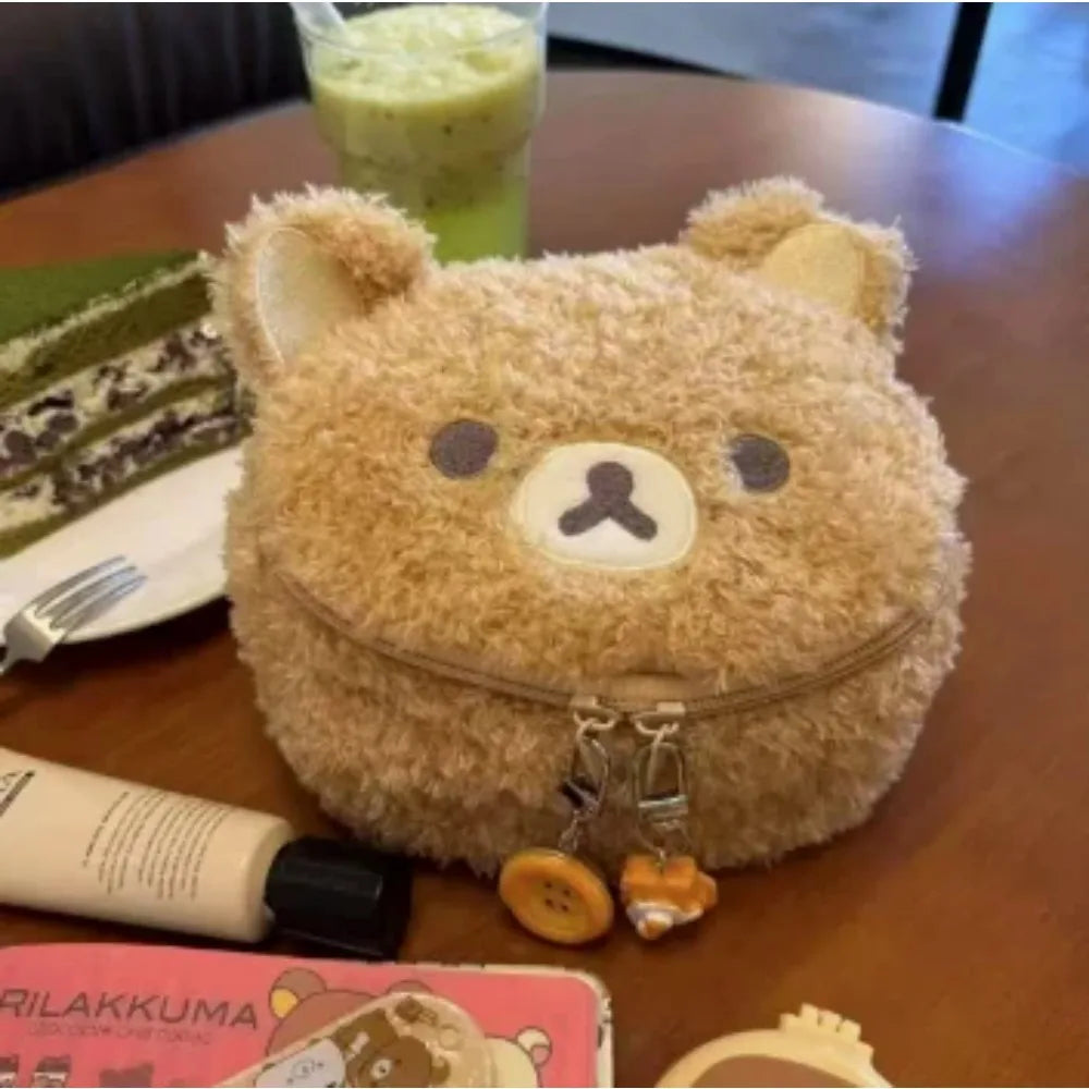 Soft Plush Bear Makeup Bag Cosmetic Organizer Women Travel Pouch