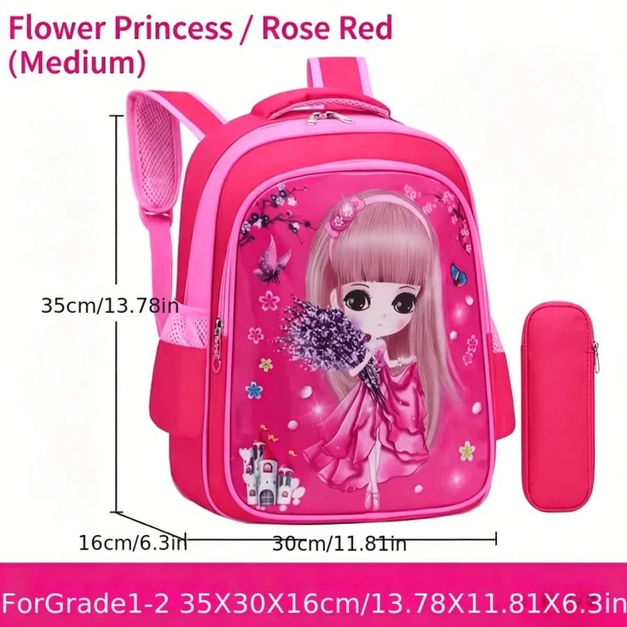 Cute Flower Princess Kids Backpack For School And Travel