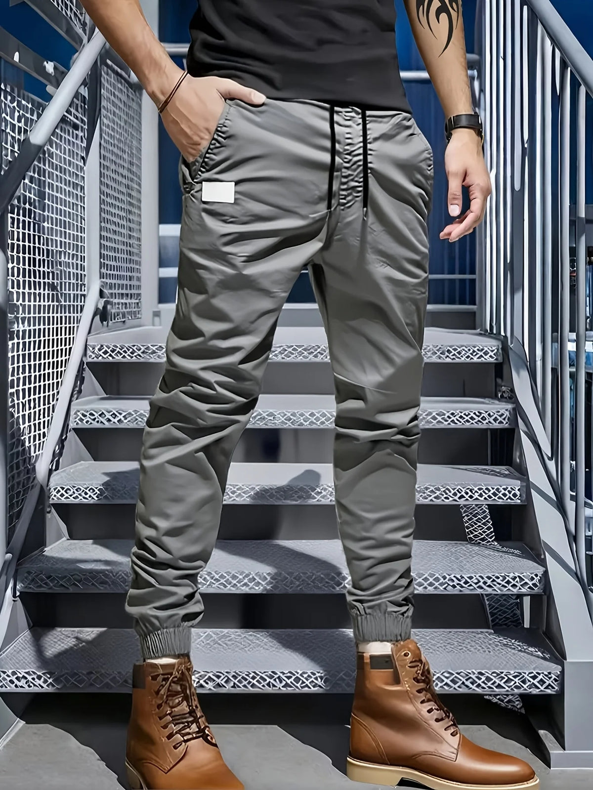 Winthunder Men Multi Pocket Loose Fit Utility Work Pants
