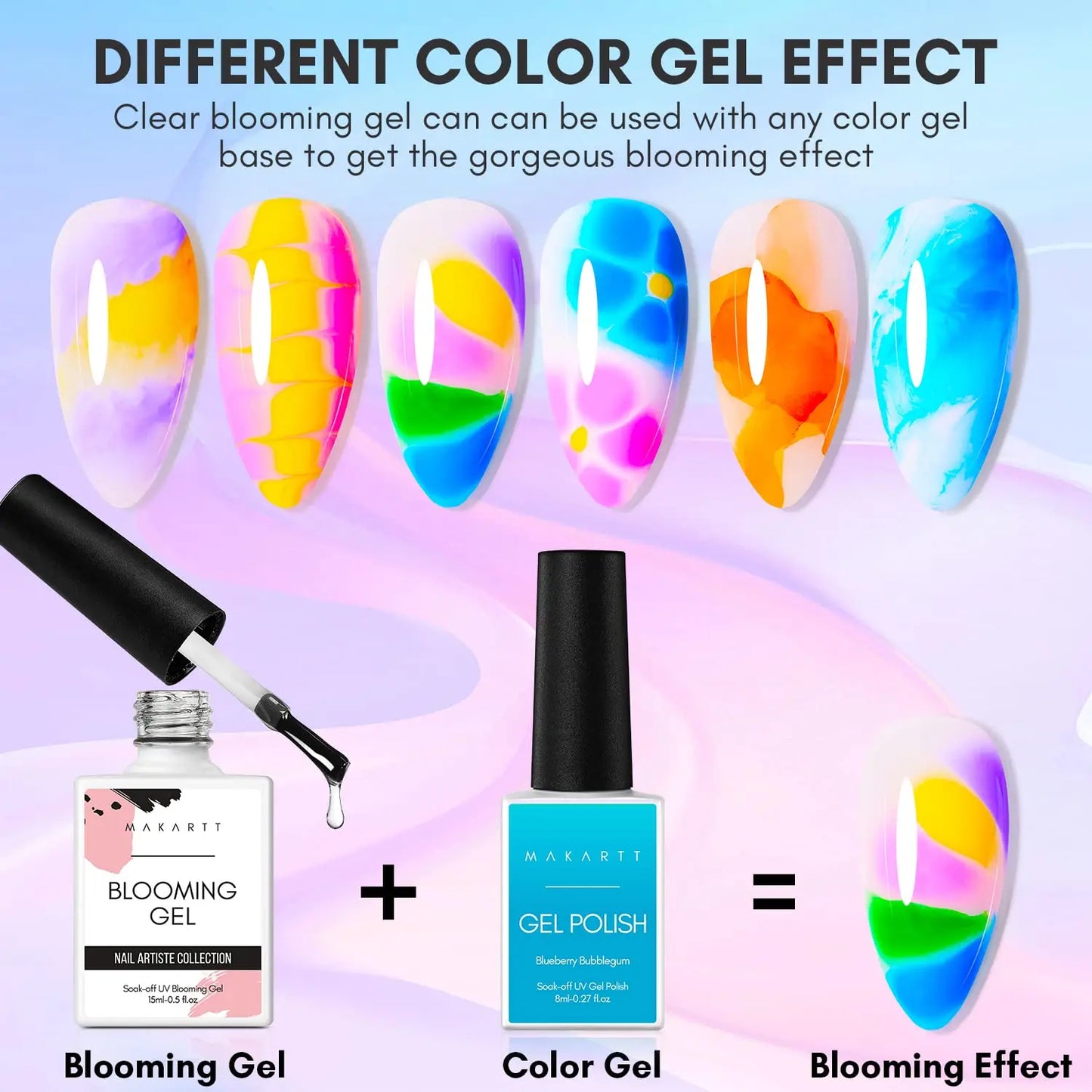 Makartt Clear Blooming Gel Long Lasting Soak Off Nail Polish