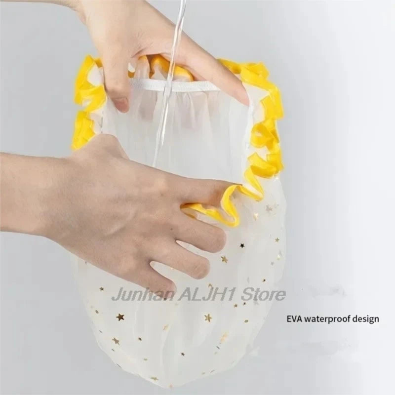 Reusable Double Layer Waterproof Shower Cap For Adults