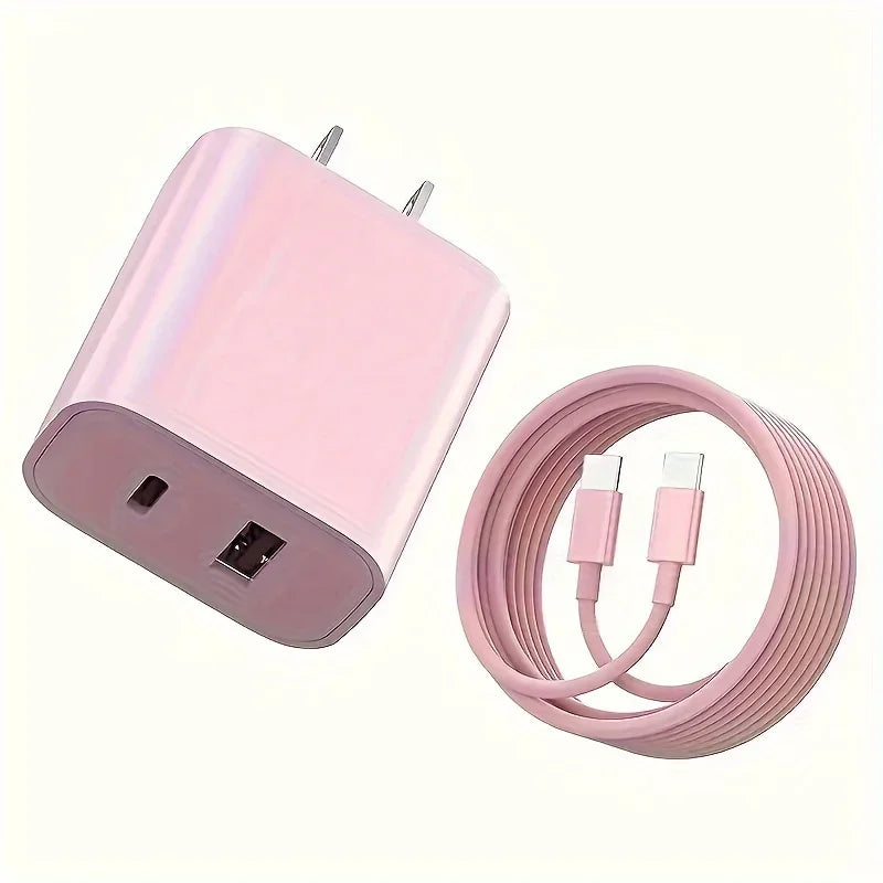 Sanprio 20W Usb C Dual Fast Charger Block With Cable
