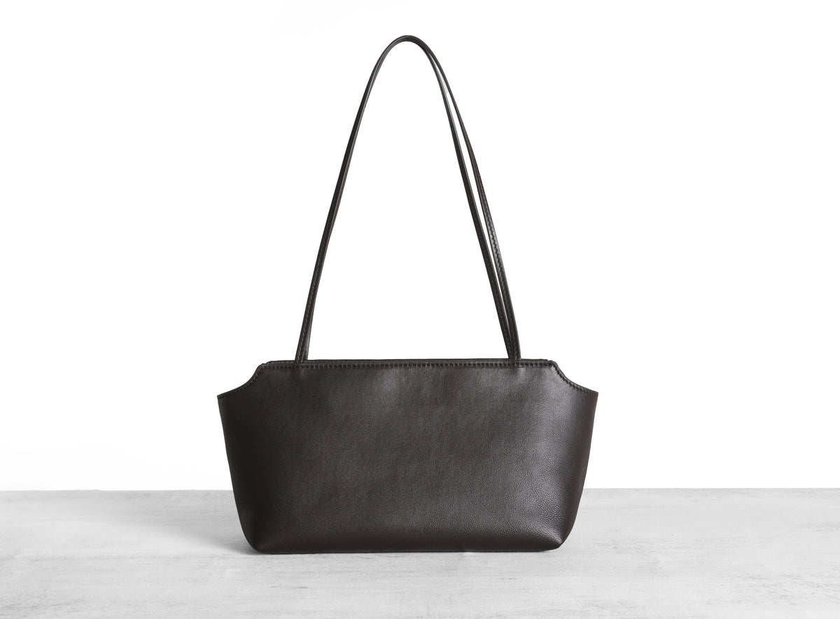 Elegant Water Dyed Lambskin Leather Top Handle Shoulder Bag